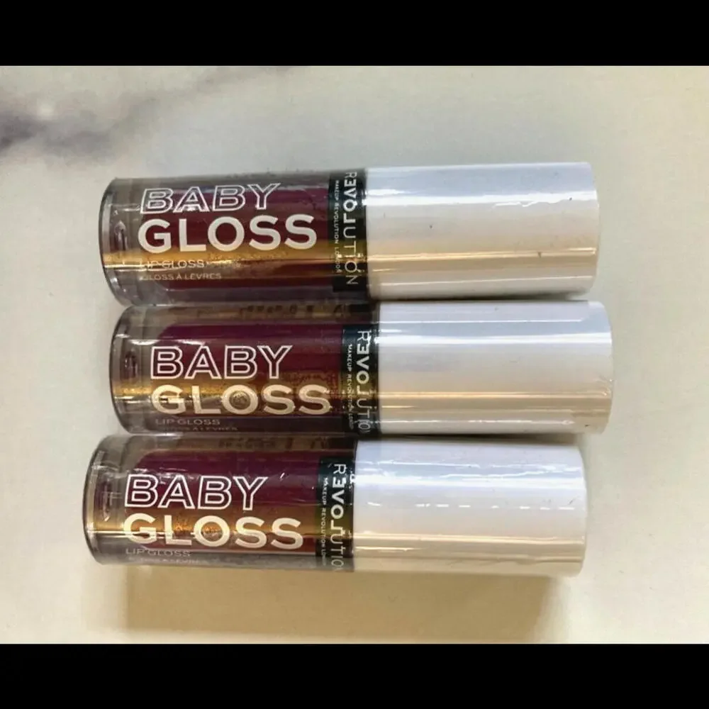 Revolution Beauty Baby Gloss Lip Gloss in Super, 0.07 Fl Oz, New Set Of 3